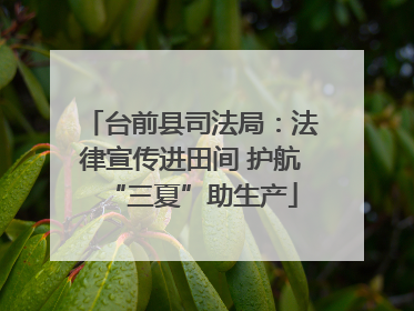 台前县司法局：法律宣传进田间 护航“三夏”助生产