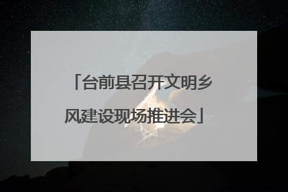 台前县召开文明乡风建设现场推进会