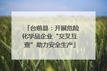 台前县：开展危险化学品企业“交叉互查”助力安全生产