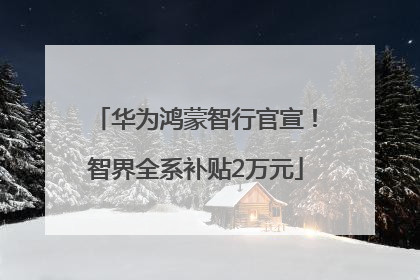 华为鸿蒙智行官宣！智界全系补贴2万元