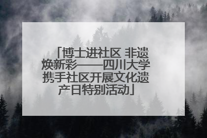 博士进社区 非遗焕新彩——四川大学携手社区开展文化遗产日特别活动