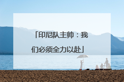 印尼队主帅：我们必须全力以赴