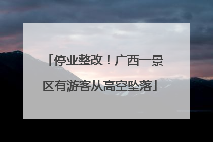 停业整改！广西一景区有游客从高空坠落