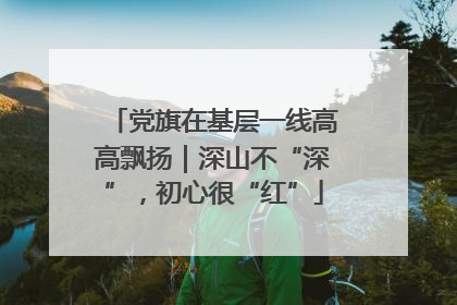 党旗在基层一线高高飘扬｜深山不“深”，初心很“红”