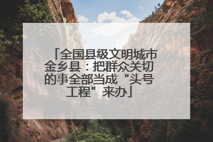 全国县级文明城市金乡县：把群众关切的事全部当成“头号工程”来办