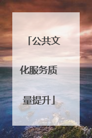 公共文化服务质量提升