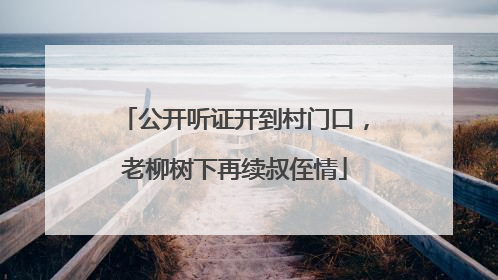 公开听证开到村门口，老柳树下再续叔侄情