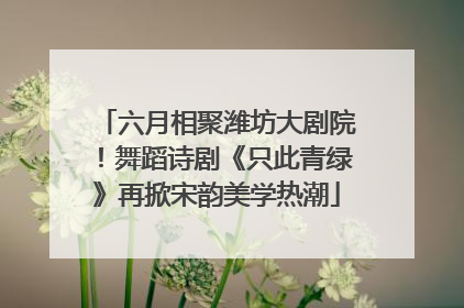 六月相聚潍坊大剧院！舞蹈诗剧《只此青绿》再掀宋韵美学热潮