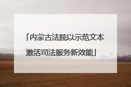 内蒙古法院以示范文本激活司法服务新效能