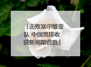 击败塞尔维亚队 中国男排收获新周期首胜