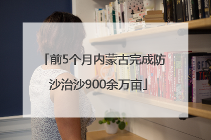 前5个月内蒙古完成防沙治沙900余万亩