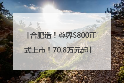 合肥造！尊界S800正式上市！70.8万元起