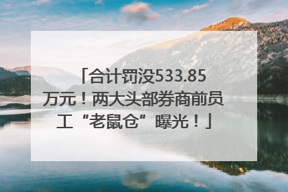 合计罚没533.85万元！两大头部券商前员工“老鼠仓”曝光！