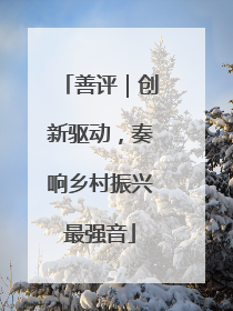 善评｜创新驱动，奏响乡村振兴最强音