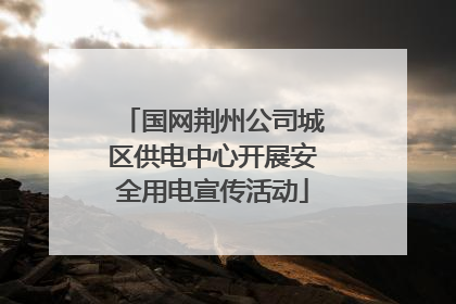 国网荆州公司城区供电中心开展安全用电宣传活动