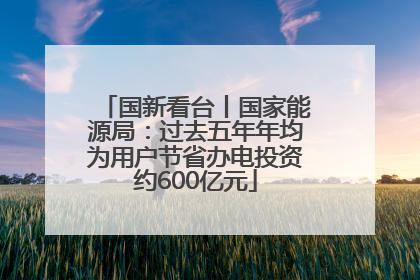 国新看台丨国家能源局：过去五年年均为用户节省办电投资约600亿元