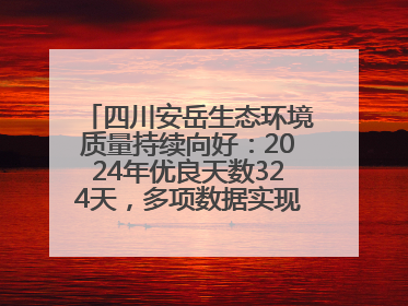 四川安岳生态环境质量持续向好：2024年优良天数324天，多项数据实现100%