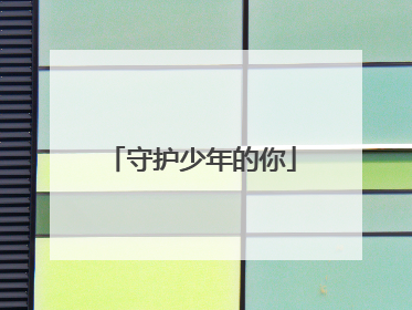 守护少年的你