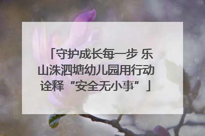 守护成长每一步 乐山洙泗塘幼儿园用行动诠释“安全无小事”