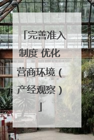 完善准入制度 优化营商环境（产经观察）