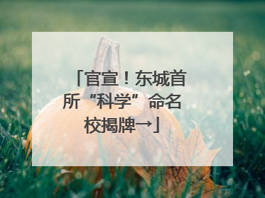 官宣！东城首所“科学”命名校揭牌→