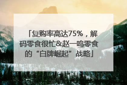 复购率高达75%，解码零食很忙&赵一鸣零食的“白牌崛起”战略