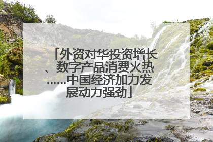 外资对华投资增长、数字产品消费火热……中国经济加力发展动力强劲