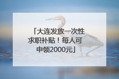 大连发放一次性求职补贴！每人可申领2000元