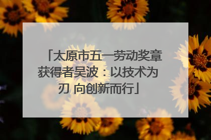 太原市五一劳动奖章获得者吴波：以技术为刃 向创新而行