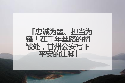 忠诚为墨、担当为锋！在千年丝路的褶皱处，甘州公安写下平安的注脚