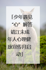 少年遇见“心”解答 靖江未成年人心理健康宣传月启动