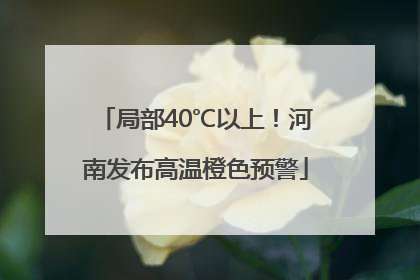 局部40℃以上！河南发布高温橙色预警