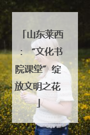 山东莱西：“文化书院课堂”绽放文明之花
