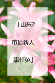 山东2市最新人事任免