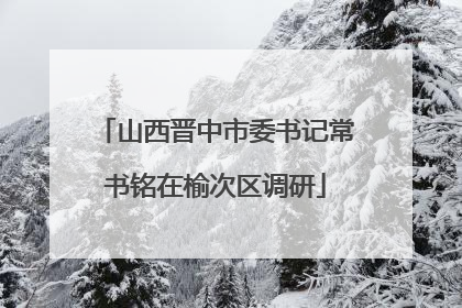 山西晋中市委书记常书铭在榆次区调研