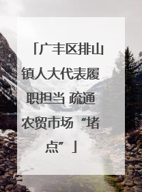 广丰区排山镇人大代表履职担当 疏通农贸市场“堵点”