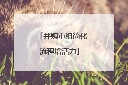 并购重组简化流程增活力