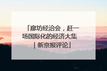 廊坊经洽会，赶一场国际化的经济大集｜新京报评论