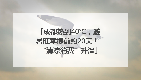 成都热到40℃，避暑旺季提前约20天！“清凉消费”升温
