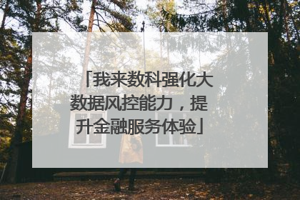 我来数科强化大数据风控能力，提升金融服务体验