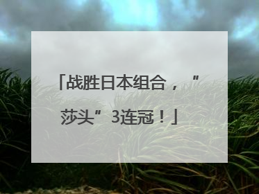 战胜日本组合，“莎头”3连冠！