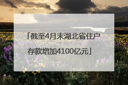 截至4月末湖北省住户存款增加4100亿元