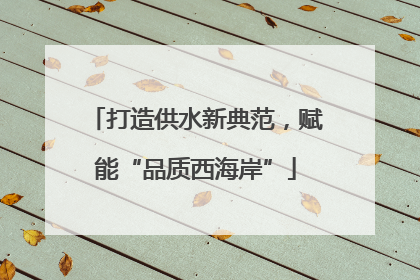 打造供水新典范，赋能“品质西海岸”