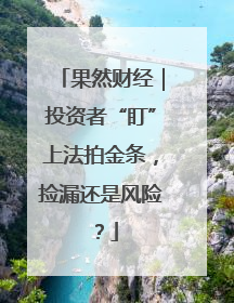 果然财经｜投资者“盯”上法拍金条，捡漏还是风险？