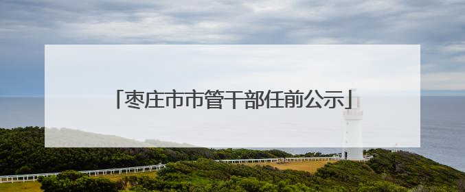 枣庄市市管干部任前公示