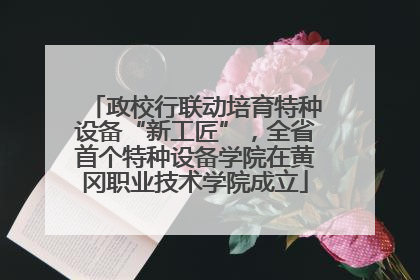 政校行联动培育特种设备“新工匠”，全省首个特种设备学院在黄冈职业技术学院成立
