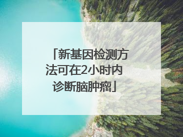 新基因检测方法可在2小时内诊断脑肿瘤
