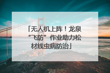 无人机上阵！龙泉“飞防”作业助力松材线虫病防治