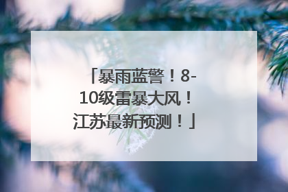 暴雨蓝警！8-10级雷暴大风！江苏最新预测！