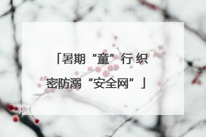 暑期“童”行 织密防溺“安全网”